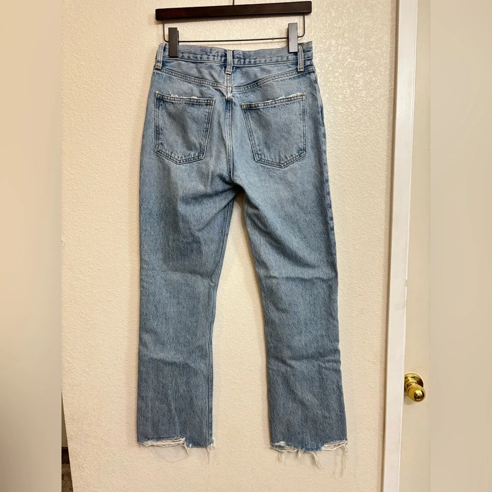 Agolde Curio Mid Rise Relaxed Boot Organic Cotton Distressed Jeans - Picture 3 of 12